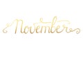 November month lettering calligraphy