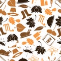 November month theme set of icons seamless pattern eps10 Royalty Free Stock Photo