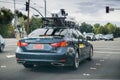 November 20,2017 Mountain View/CA/USA - Mitsubishi Electric Autonomous Driving System Field Testing; Vehicle sporting a roof- Royalty Free Stock Photo