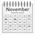 November mustache season calendar movember.