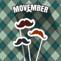 November, mustache season. Fake mustache for carnival in november.