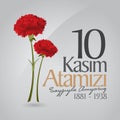 10 November, Mustafa Kemal Ataturk Death Day anniversary. Memorial day of Ataturk. Billboard Design.