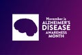 November is National Alzheimers Disease Awareness Month. Holiday concept. Template for background, banner, card, poster Royalty Free Stock Photo