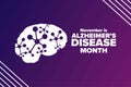 November is National Alzheimers Disease Awareness Month. Holiday concept. Template for background, banner, card, poster Royalty Free Stock Photo