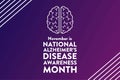 November is National Alzheimers Disease Awareness Month. Holiday concept. Template for background, banner, card, poster Royalty Free Stock Photo