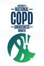 November is National COPD Awareness Month. Holiday concept. Template for background, banner, card, poster with text