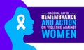 November is The National Day of Remembrance and Action on Violence Against Women background template.