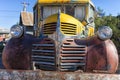 Front end closeup of a vintage bus Royalty Free Stock Photo