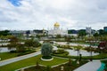 Omar Ali Saifuddien Mosque in the background of the beautiful park of Badar Seri Begawan, Brunei. November 2019