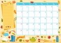 November page calendar template organizer 2023 year cozy autumn memo event planner diary scrapbook