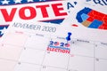 November 2020 presidential election text on calendar concept Royalty Free Stock Photo