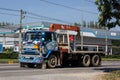 November 5 2018: Private Truck with crane. Photo at road no 121 about 8 km from downtown Chiangmai, thailand