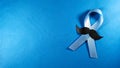 November Prostate Cancer Awareness month, Blue Ribbon.