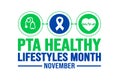 November is PTA Healthy Lifestyles Month background template. Holiday concept.