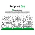 November recycles day concept background, outline style