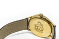 Gold mechanical wristwatch with manual winding