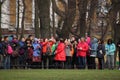 November 4, 2018, Russia, St. Petersburg, a group of Chinese tourists taking pictures of sights