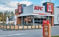 November 10, 2020 Russia, Voronezh region, M4 highway, Kentucky Fried Chicken KFC restaurant exterior.