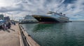 Disney Cruise Ship and Princess Cruise Ship Liner docked in San Diego, California.