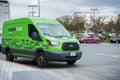 November 8, 2017 San Jose/CA/USA - Amazon Fresh van making deliveries in San Francisco bay area