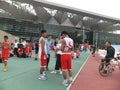 Shenzhen, China: KFC three player basketball match landscape