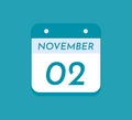 November 2 Single Day Calendar, 2 November