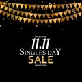 November 11 Singles Day Sale. Vector Illustration