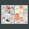 NOVEMBER STICKERS FOR PLANNER Season Vector Illustration Set Royalty Free Stock Photo