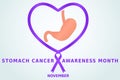 November stomach cancer awareness month flat vector illustration. Protection,healthcare, prevention concept.