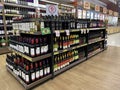 Stock with varieties of Brazilian wines in a supermarket. Royalty Free Stock Photo