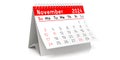 November 2024 - table calendar - 3D illustration