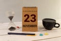 23 November text, Natural notebook Calendar