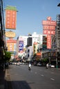 November 20th, 2018 - Bangkok THAILAND - Chinatown road in Bangkok with many store billboards panels Royalty Free Stock Photo