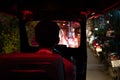 November 20th, 2018 - Bangkok & x28;THAILAND& x29; - Views from inside a Tuk Tuk in Bangkok at night Royalty Free Stock Photo