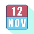 november 12th. Day 12 of month,Simple calendar icon on white background. Planning. Time management. Set of calendar icons for web