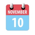 november 10th. Day 10 of month,Simple calendar icon on white background. Planning. Time management. Set of calendar icons for web