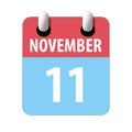 november 11th. Day 11 of month,Simple calendar icon on white background. Planning. Time management. Set of calendar icons for web