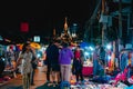 2019 November 22th, Mae Hong Son, Thailand. - Scene of night market around Wat Chong Kham