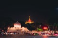 2019 November 7th, Thailand, Bangkok, Wat Saket (Golen Mount) - View of the temple at night Royalty Free Stock Photo