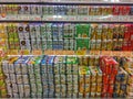 2018 November 5. Tokyo Japan. a various of japanses beer band can stack shelf in super market