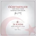 24 November, Turkish Teachers Day celebration card.