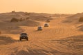 11 November 2021, UAE, Dubai: Desert Safari along the sand dunes in Dubai or Abu Dhabi, UAE - traditional entertainment for Royalty Free Stock Photo