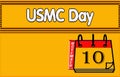 10 November, USMC Day, Text Effect on yellow Background