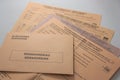 Ballots and envelope for the election of the Spanish Senate for different years