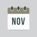 November - vector icon day calendar, autumn month