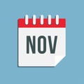 November - vector icon day calendar, autumn month Royalty Free Stock Photo