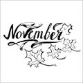 November. vector months lettering