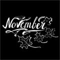 November. vector months lettering