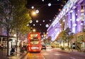 13 November 2014 view on Oxford Street, London, decorated for Christmas and New Year Royalty Free Stock Photo