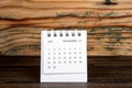 2020 NOVEMBER. White paper calendar on a wooden table. Time planning